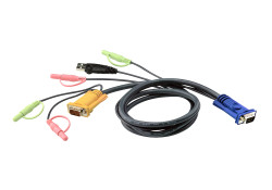 kvm кабель для аудио USB VGA и SPHD 3в1 1.8м ATEN 2L-5302U - фото