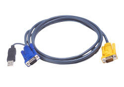 kvm кабель с конвертером PS/2 USB и SPHD 3в1 3м ATEN 2L-5203UP - фото