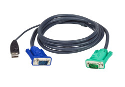 kvm кабель USB VGA и SPHD 3в1 1.8м ATEN 2L-5202U - фото
